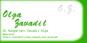 olga zavadil business card